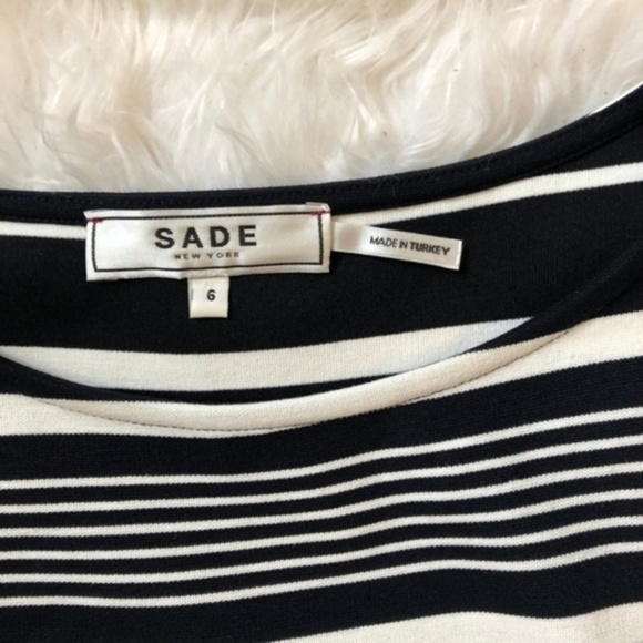 Sade New York Chenin Stripe Midi Dress Navy Dress 6 - Picture 5 of 5